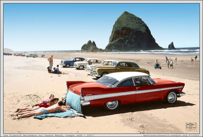1957 USA Plymouth Belvedere Cannon Beach Oregon
