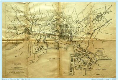 1880 -Toulon- Plan de Ville
