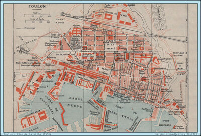 1930 -Toulon- Plan de Ville
