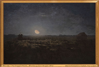Millet JF -1872- Moutons Clair lune
