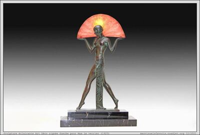 Art DÃ©co - Statue Ã©clairante Guerbe  1925
